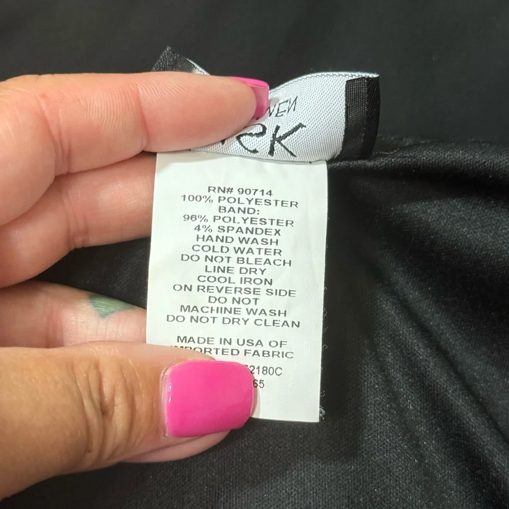 MSK Women’s Size 1X Black Chiffon Blouse with Embellished Hem - Picture 11 of 13